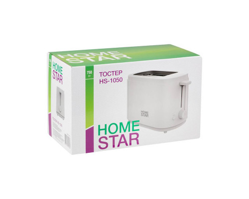 Тостер HomeStar HS-1050, цвет: белый, 750 Вт