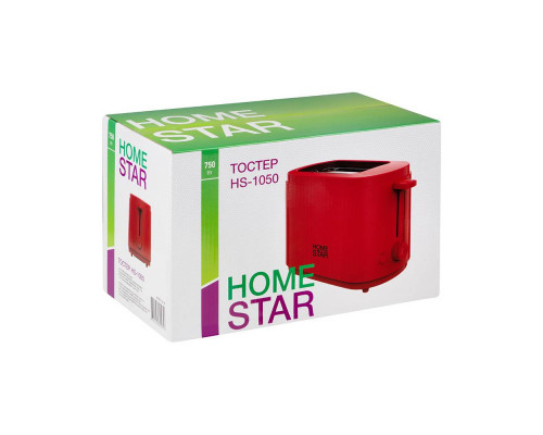 Тостер HomeStar HS-1050, цвет: красный, 750 Вт