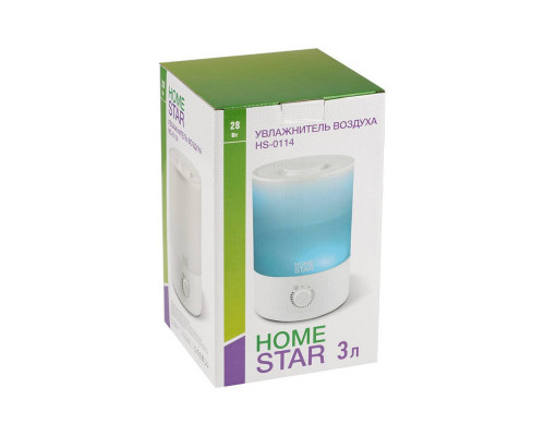 Увлажнитель воздуха Homestar HS-0114 105030 26Вт 3л ультразвук 180мл/ч настольный белый/голубой