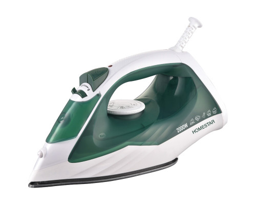 Утюг HomeStar HS-4008 бело-зеленый (2000Вт, пар, тефлоновая подошва, антинакипь)