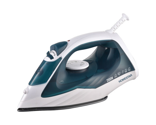 Утюг HomeStar HS-4008 бело-синий (2000Вт, пар, тефлоновая подошва, антинакипь)