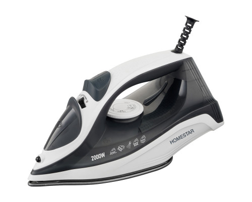 Утюг HomeStar HS-4009 бело-черный (2000Вт, пар, керамическая подошва, антинакипь)