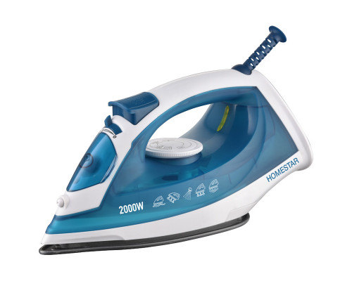 Утюг HomeStar HS-4010 бело-синий (2000Вт, пар, тефлоновая подошва, антинакипь)