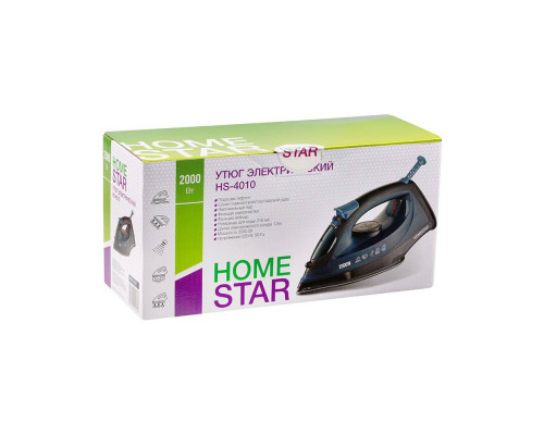 Утюг HomeStar HS-4010 черный  (2000Вт, пар, тефлоновая подошва, антинакипь)