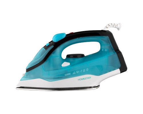 Утюг HomeStar HS-4011 бирюзовый  (2200Вт, пар, подошва нержавеющая сталь, антинакипь, капля стоп)