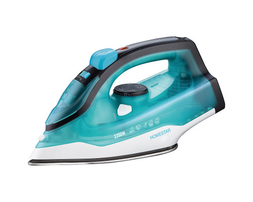 Утюг HomeStar HS-4011 бирюзовый  (2200Вт, пар, подошва нержавеющая сталь, антинакипь, капля стоп)