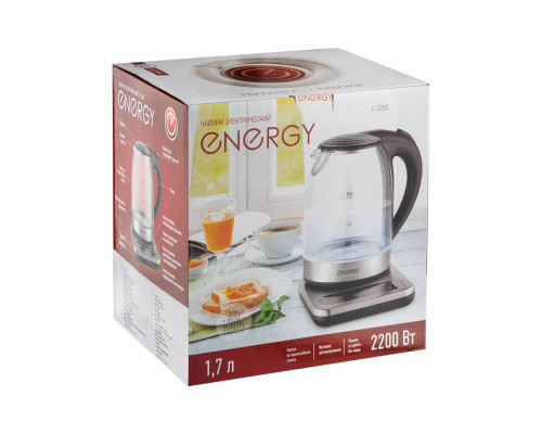 Чайник ENERGY E-220E (1,7 л)  стекло, на подставке