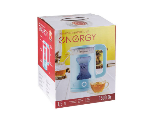 Чайник ENERGY E-257 (1.5л) стекло, голубой
