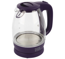 Чайник Homestar HS-1012 (1,7 л) стекло, пластик фиолетовый