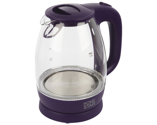 Чайник Homestar HS-1012 (1,7 л) стекло, пластик фиолетовый