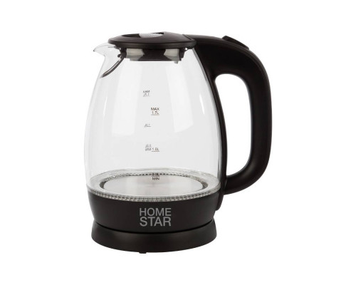 Чайник Homestar HS-1012 (1,7 л) стекло, пластик черный