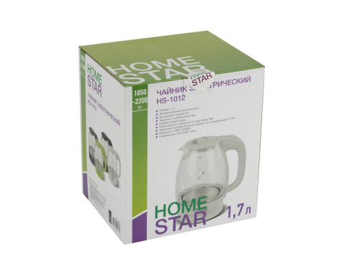 Чайник Homestar HS-1012 (1,7 л) стекло, пластик черный