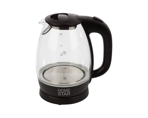 Чайник Homestar HS-1012 (1,7 л) стекло, пластик черный