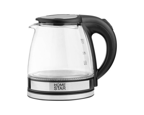 Чайник Homestar HS-1052 (1,2 л.) стекло, пластик черный