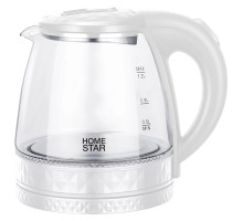 Чайник Homestar HS-1053 (1,2 л.) стекло, пластик белый