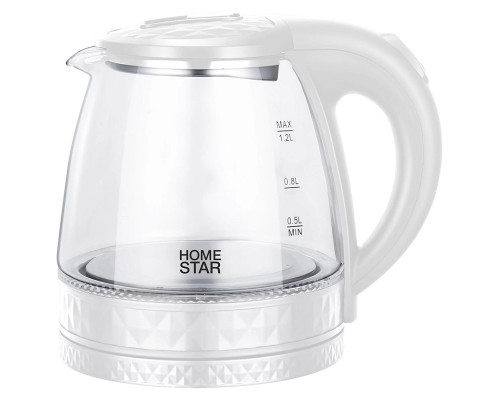 Чайник Homestar HS-1053 (1,2 л.) стекло, пластик белый