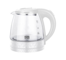 Чайник Homestar HS-1053 (1,2 л.) стекло, пластик белый