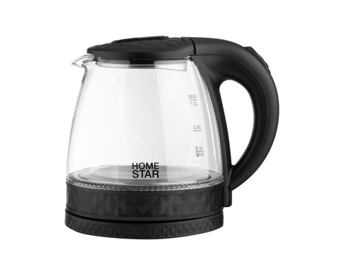 Чайник Homestar HS-1053 (1,2 л.) стекло, пластик черный
