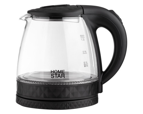 Чайник Homestar HS-1053 (1,2 л.) стекло, пластик черный