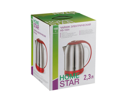 Чайник Homestar HS-1054 (2,3 л) стальной, красный