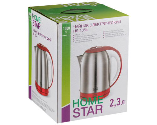 Чайник Homestar HS-1054 (2,3 л) стальной, красный