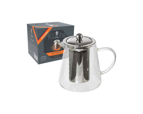 Заварочный чайник AROMA, объем:750 мл (боросиликатное стекло, нерж.сталь)