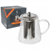 Заварочный чайник AROMA, объем:750 мл (боросиликатное стекло, нерж.сталь)