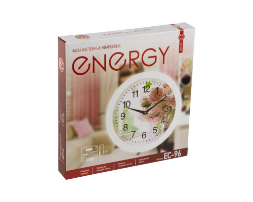 Часы настенные кварцевые ENERGY модель ЕС-96 цветы