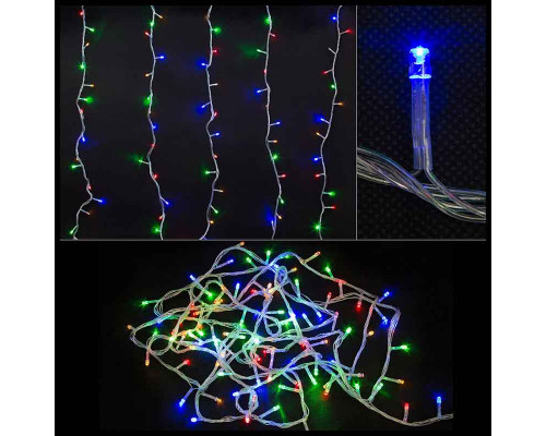 Электрогирлянда светодиодная LED100-5-MC (прозрачный шнур)