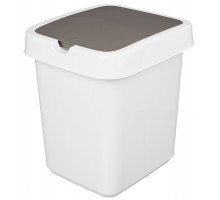 Контейнер для мусора IDILAND Tule 221301221/03 14л пластик белый квадрат.