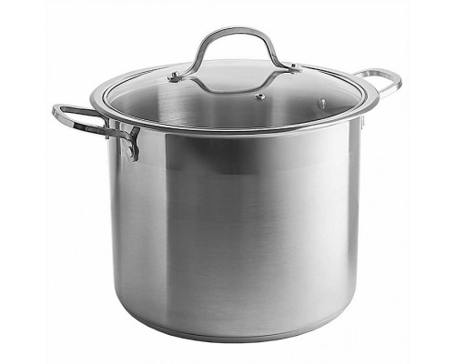 Кастрюля из нержавеющей стали 12 литров, со стеклянной крышкой, 26*