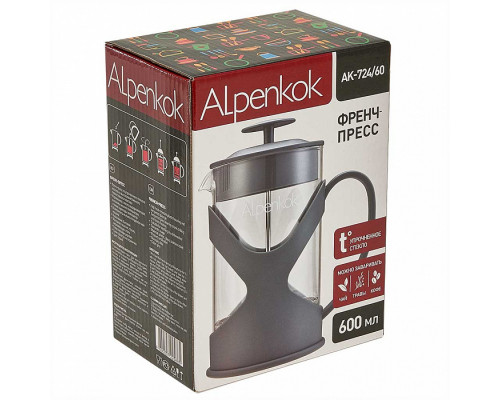 Френч-пресс Alpenkok AK-724/60 0,6л стекло серый