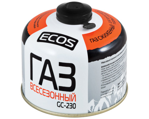 Газ всесезонный т.м. ECOS в баллоне, GC-230 (резьбовой EPI-GAS, 230 г, Корея)