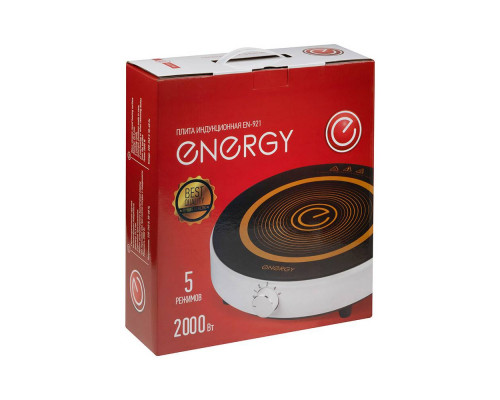 Плитка индукционная 1конф. Energy EN-921 107021 2000Вт 25,5см метал. стеклокерам.покр. бел./чёрный к