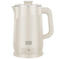 Чайник Homestar HS-1006 (1,8 л), бежевый, двойной корпус