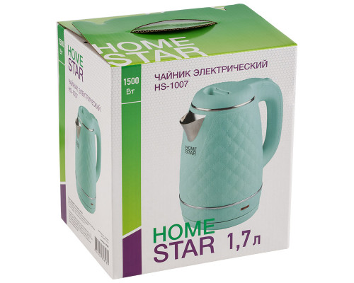 Чайник Homestar HS-1007 (1,7 л), зеленый, двойной корпус