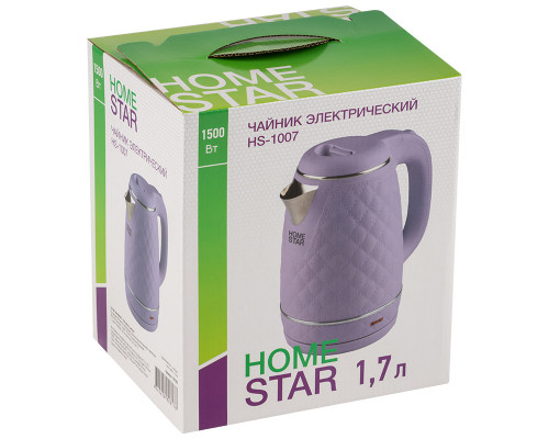 Чайник Homestar HS-1007 (1,7 л), лиловый, двойной корпус