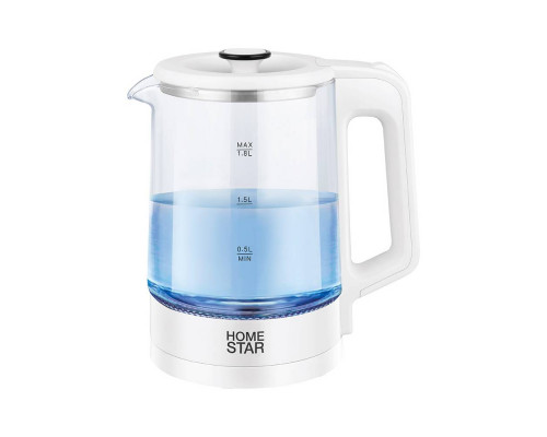 Чайник Homestar HS-1008 (1,8 л), стекло, белый