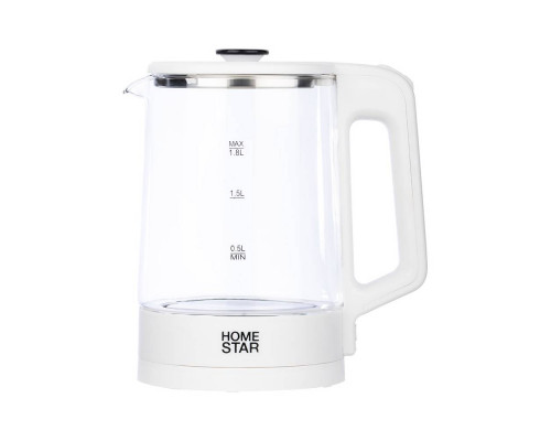 Чайник Homestar HS-1008 (1,8 л), стекло, белый