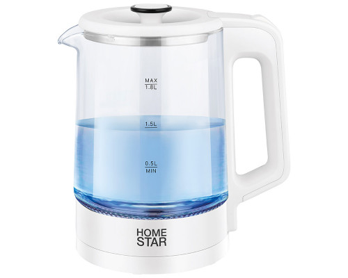Чайник Homestar HS-1008 (1,8 л), стекло, белый