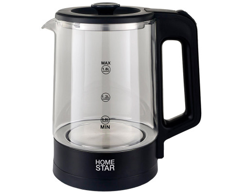 Чайник Homestar HS-1008 (1,8л), стекло, черный