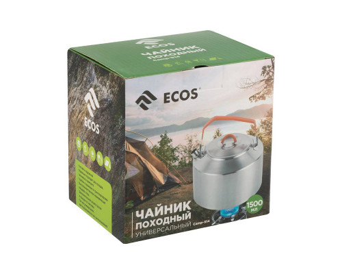 Чайник ECOS Camp-S14 106943 1,5л нерж сталь серебристый
