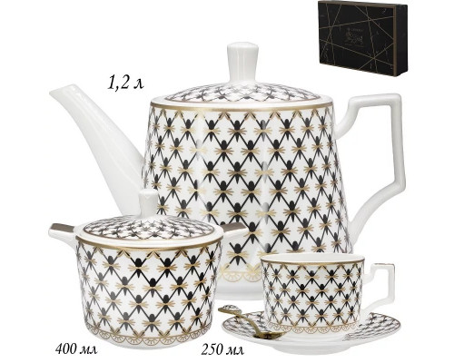 Чайный сервиз LENARDI 133-152 0,25л 22пр. фарфор разноцвет. подарочная уп.