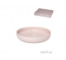 Блюдо для запекания LENARDI 105-846 24см фарфор розовый кругл.