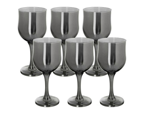 Бокалы для вина набор Сияющий графит GR163/06 6 0,24л  стекло чёрный