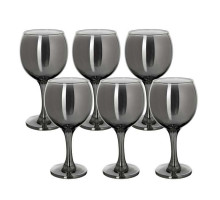 Бокалы для вина набор Сияющий графит GR411/06 6 0,26л  стекло чёрный