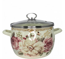 Кастрюля DELFI Elegant DL-15040 7,5л 24см сталь эмаль кремовый