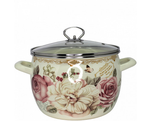 Кастрюля DELFI Elegant DL-15040 7,5л 24см сталь эмаль кремовый