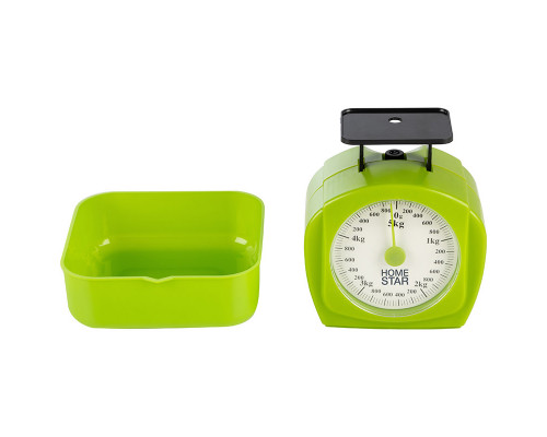Весы кухонные механические HOMESTAR HS-3005М, 5 кг, цвет зеленый