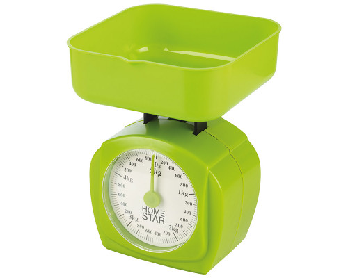 Весы кухонные механические HOMESTAR HS-3005М, 5 кг, цвет зеленый
